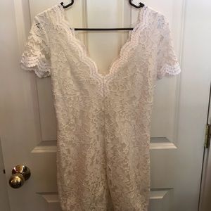 White lace mini dress